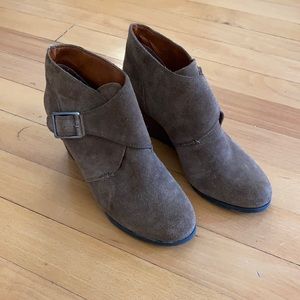 Lucky Brand suede wedge boots. Size 7.